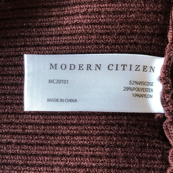 Modern Citizen Sweater The Lou Rib Knit Bell  Sleeve Deep Burgundy Size 3X - Picture 4 of 13